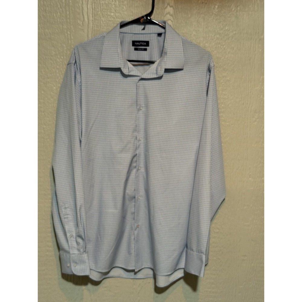 Nautica Long Sleeve Men's Button Down Slim Fit Shirt Feather Light & Ultra Soft